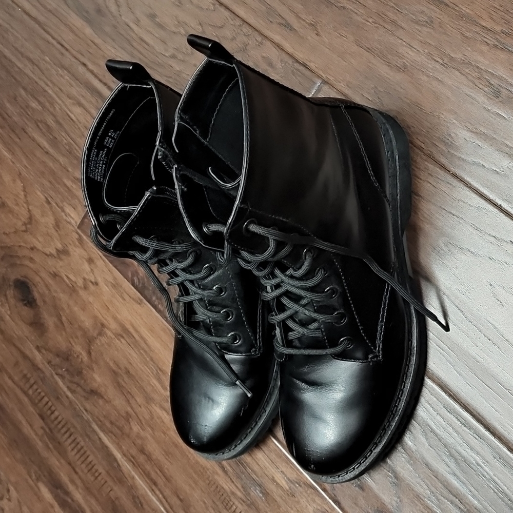 Black combat boots
